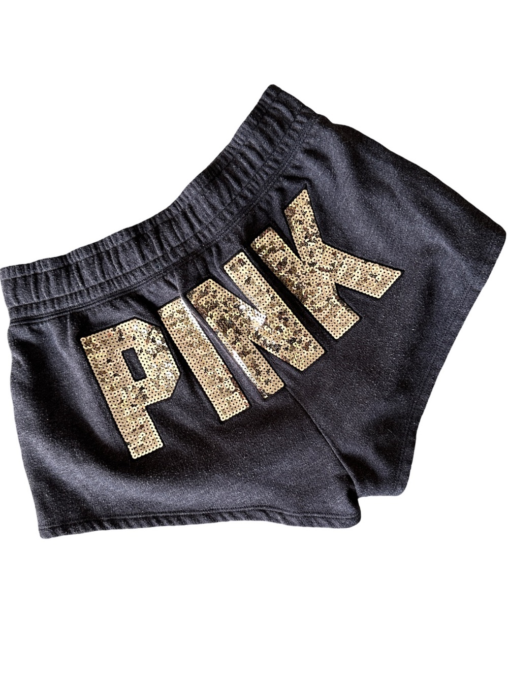 Vintage VS PINK Y2K Silver Sequin Spellout Shorts XS Rare